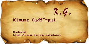 Klausz Györgyi névjegykártya