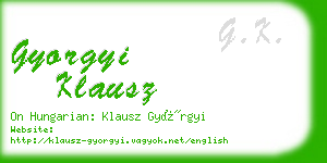 gyorgyi klausz business card